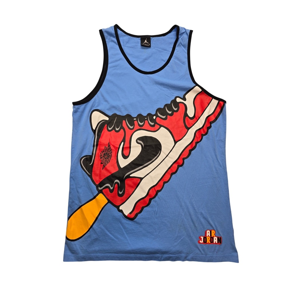 Jordan Mens Graphic Tank Top Sneaker Popsicle University Blue Red Large